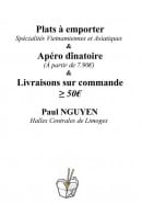 Menu Plats à emporter Paul Nguyen - Les plats à emporter