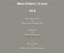 Menu Le Relais Saint Jacques - Menu enfant 