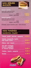 Menu Cro'k Food - Les kebabs et paninis