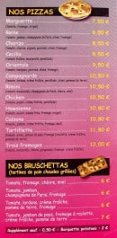 Menu Cro'k Food - Les pizzas et bruschettas