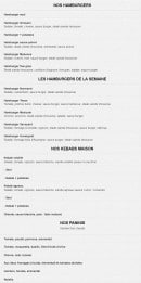 Menu La grange du clos de besse - Les hamburgers, kebabs et paninis