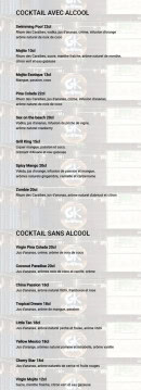 Carte et menu de Grill King à Jeuxey — Les cocktails