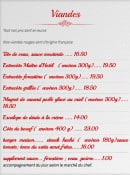 Carte et menu de La flamme gourmande à Vagney — Les viandes