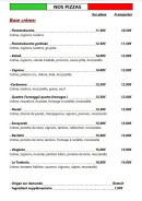 Menu La Trattoria - Nos pizzas base crème
