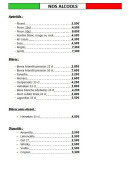 Menu La Trattoria - Alcools