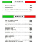Menu La Trattoria - Nos desserts