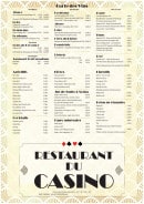Menu Restaurant Casino de Contrexeville - Vins, bières, jus de fruits,...