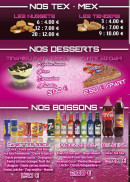 Menu Délice Time - Tex mex, desserts et boissons