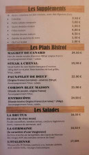 Carte et menu de La fabrique à burger à Remiremont — Les suppléments, plats et salades