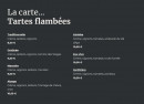 Carte et menu de Auberge du Pied du Hohneck à La Bresse — Tartes flambées