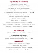 Menu La Résidence - Les viandes et desserts ,...