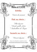 Carte et menu de Au Pays de Jeanne à Domremy la Pucelle — Le menu à 11.50€