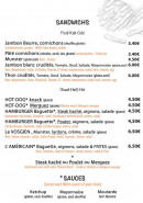Carte et menu de Friterie Au Petit Creux à Anould — Les sandwichs; hot dog et hamburgers,...