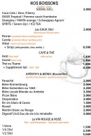 Carte et menu de Friterie Au Petit Creux à Anould — Les eaux, cafés et vins,...