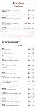 Menu Fonti - Salades, plats, pizzas
