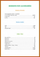 Menu Aux Délices du Cacao - Les boissons non alcoolisées
