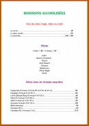 Menu Aux Délices du Cacao - Les boissons alcoolisées