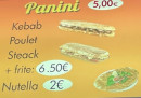 Menu Ozyil kebab - Les paninis