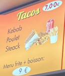 Menu Ozyil kebab - Les tacos