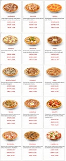 Menu Pizza Di Mario - Les pizzas base tomate suite