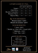 Menu Shabazz - Les desserts, boissons et nuggets,...