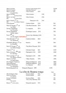 Menu La Table Du Martin Bel Air - la côte de nuits rouge et beaune rouge