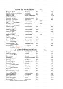 Menu La Table Du Martin Bel Air - la côte de nuits blanc et beaune blanc