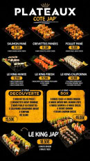 Carte et menu de King Of Thai & Jap à Sens — Plateaux cote jap