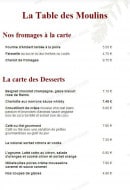 Carte et menu de Auberge des Vieux Moulins Banaux à Bagneaux — Les fromages et desserts