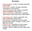 Carte et menu de Le P'tit Bistro à Saint Sauveur en Puisaye — Les pizzas