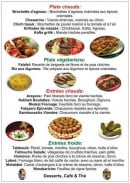 Menu Chez Le Libanais - Les plats chauds et entreés chaudes