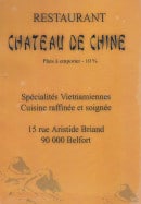 Menu Le chateau de Chine - Les informations