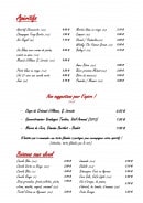 Menu Mémé Liesel - les apéritifs et boissons