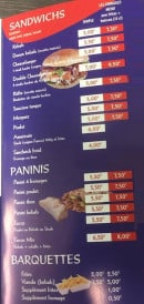 Menu L'Antalya - Sandwiches, paninis et barquettes 