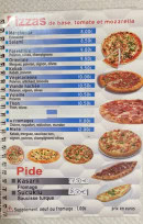 Carte et menu de L'Antalya à Giromagny — Pizzas et pides