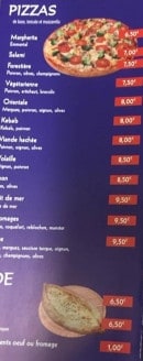 Menu L'Antalya - Pizzas 