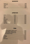 Menu L'Olive Bleue - Les boissons, apéritifs et vins