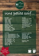 Menu La Cabane - Softs, bières, vins,...