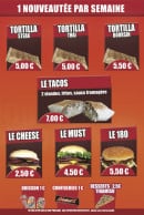 Menu Night Burger - Tacos et burgers