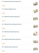 Menu Sushi So - Les californias suite