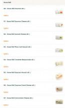 Menu Sushi So - Les snows rolls