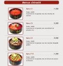 Menu Sushi Kyo Futao - Les menus chirashi
