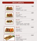 Menu Sushi Kyo Futao - Les menus yakitori