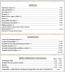 Carte et menu de Living Room à Palaiseau — Apéritifs, champagnes et bières