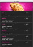 Menu Pizza milano 91 - Les zap'dwiches 