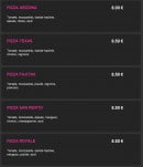 Menu Pizza milano 91 - Les pizzas à base tomate: arizona, texas,...