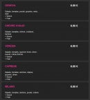 Menu Pizza milano 91 - Les salades(suite)