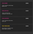 Menu Pizza milano 91 - Les pizzas à base tomate: miami, nevada,...