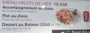 Carte et menu de O Food Asia à Villebon sur Yvette — Menu fruits de mer