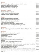 Carte et menu de Auberge de la Tour de Saint Martin à Etampes — Les entrées, poissons...